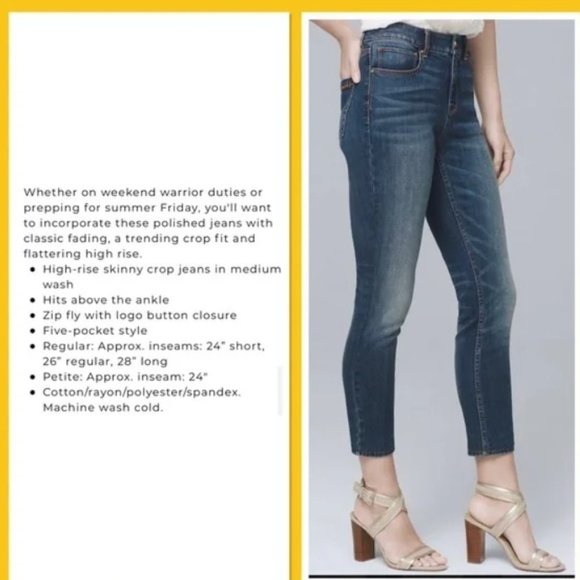 WHITE HOUSE BLACK MARKET Skinny Ankle Jeans - Picture 2 of 9